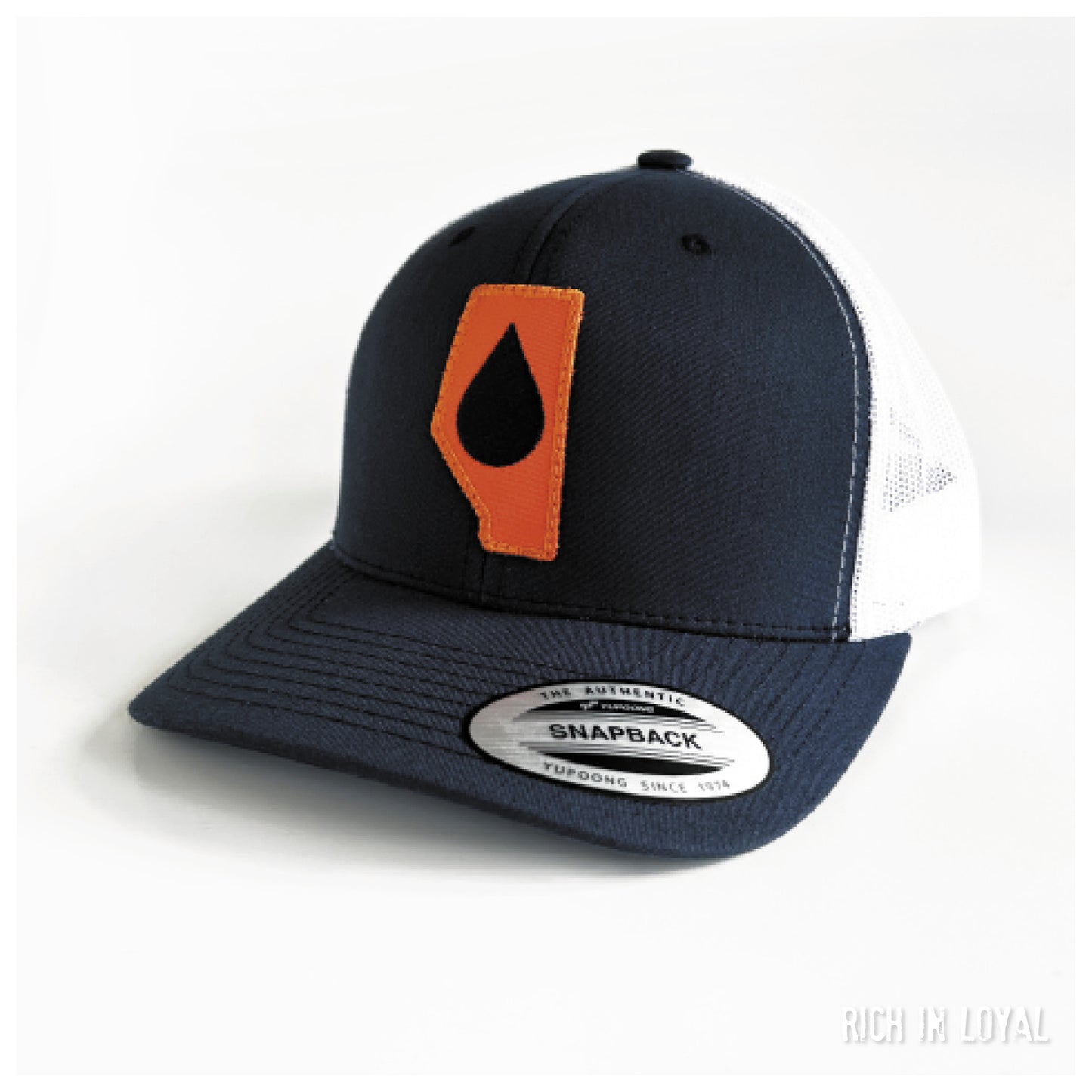 Alberta Oil - Navy & White - Retro Trucker Cap