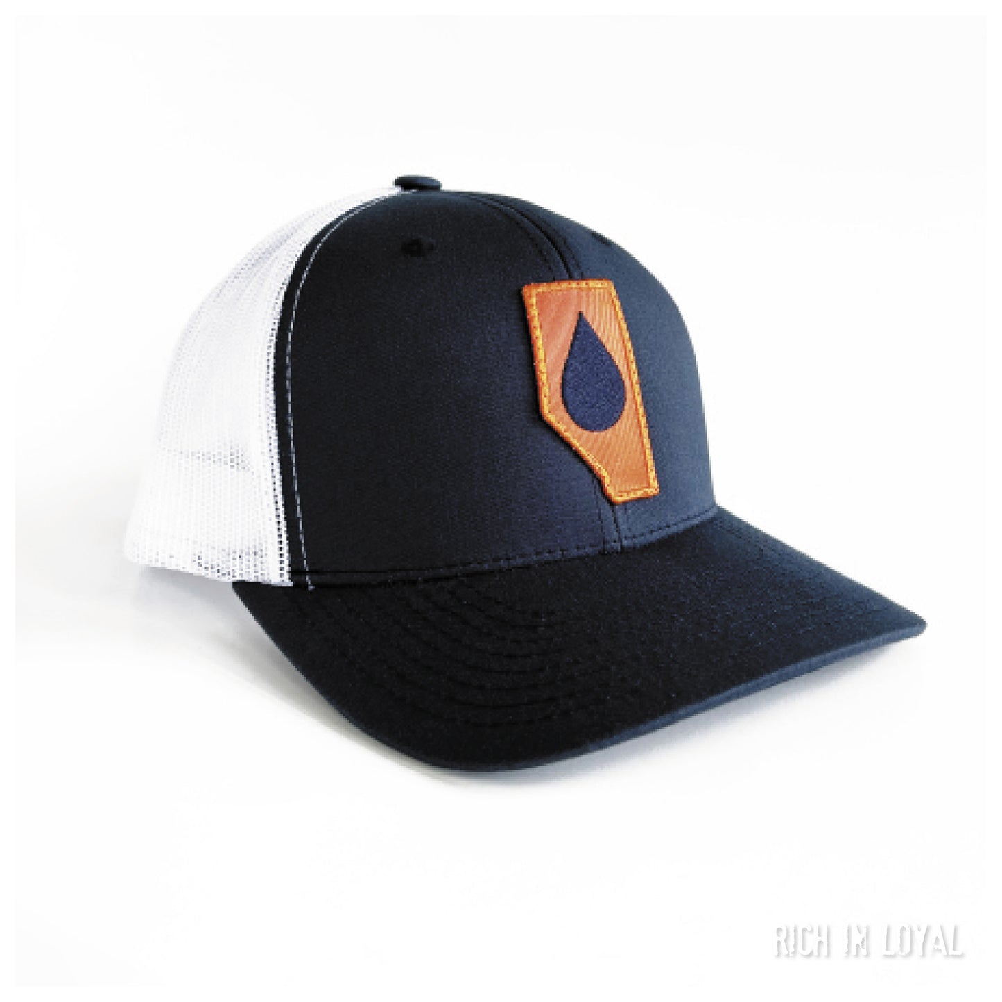 Alberta Oil - Navy & White - Retro Trucker Cap