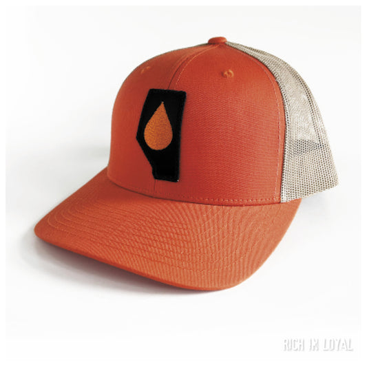 Alberta Oil - Orange & Tan - Retro Trucker Cap