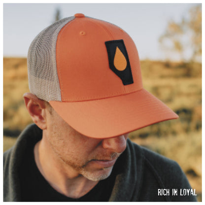 Alberta Oil - Orange & Tan - Retro Trucker Cap